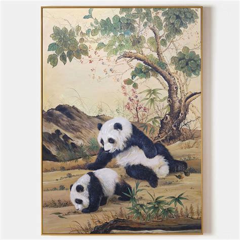 Realistic Pandas Oil Painting Hyperrealistic Panda Art Panda Landscape ...
