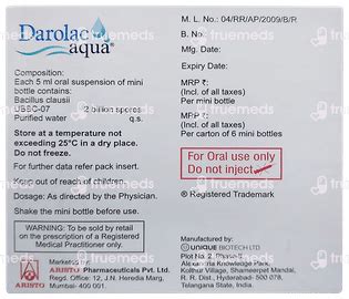 Darolac Aqua Suspension 5 Ml - Uses, Side Effects, Dosage, Price | Truemeds
