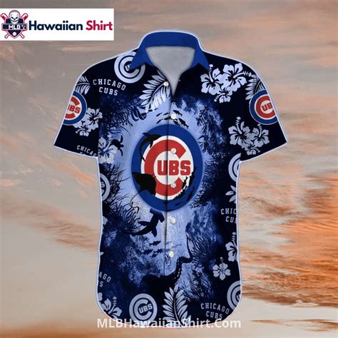 Tropical Ocean Theme Chicago Cubs Aloha Shirt For Beach - MLB Hawaiian ...