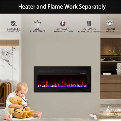 Panana Electric Fireplace Heater Wall Mounted, 60 India | Ubuy