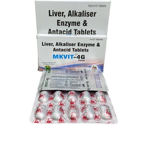 Mkvit 4g Tablets - Liver, Alkaliser Enzyme & Antacid Tablets - MK ...