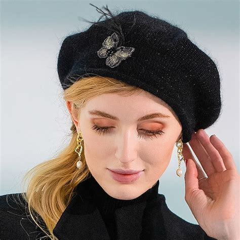 Hats 100% Wool Artificial feather Beret Hat Floppy Hat Party / Evening ...