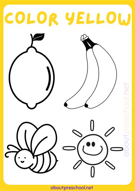Color Yellow Worksheets for Kindergarten - Fun Learning Activities
