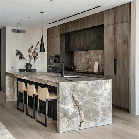 Master the Modern: 30 Waterfall Kitchen Islands that Wow | Waterfall ...