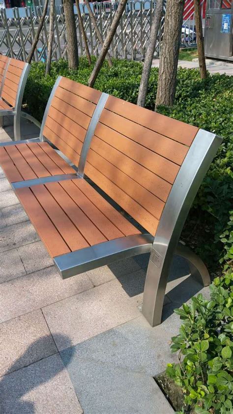 户外长条凳不锈钢室外防腐木长椅成品坐凳塑木庭院室外休闲长凳子-阿里巴巴