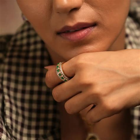 Freida Gold Diamond and Emerald Band Ring – MOI - Boutique Everyday Luxury