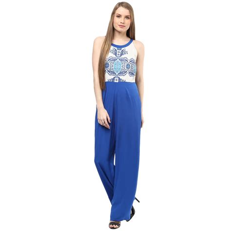 Get Printed Half & Half Blue Jumpsuit at ₹ 625 | LBB Shop
