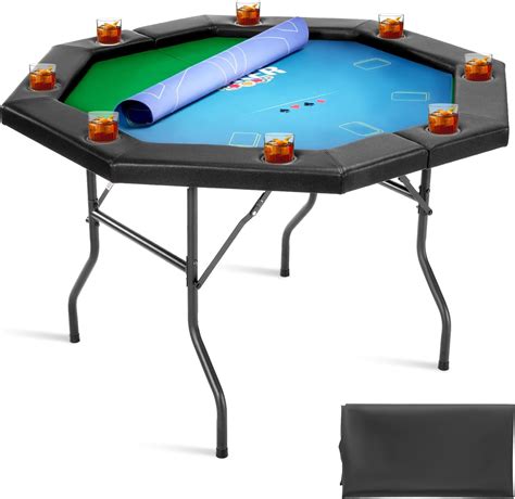 VEVOR Foldable Poker Table, 8 Player 48 in Folding Casino Leisure Table ...