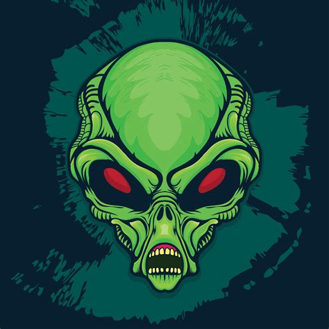 Alien skull head illustration 45325519 Vector Art at Vecteezy