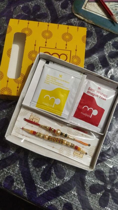 Maalpani Handcrafted Multicolour Small 2 Bead Rakhi Set with Chocolate ...