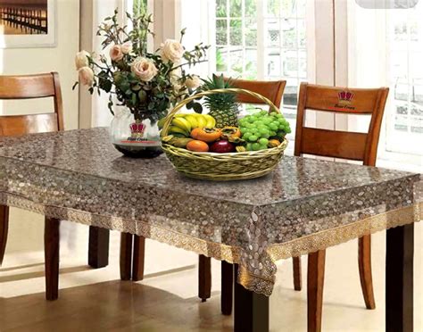 Buy HOMECROWN Waterproof Dining Table Cover 6 Seater 3D Pattern ...
