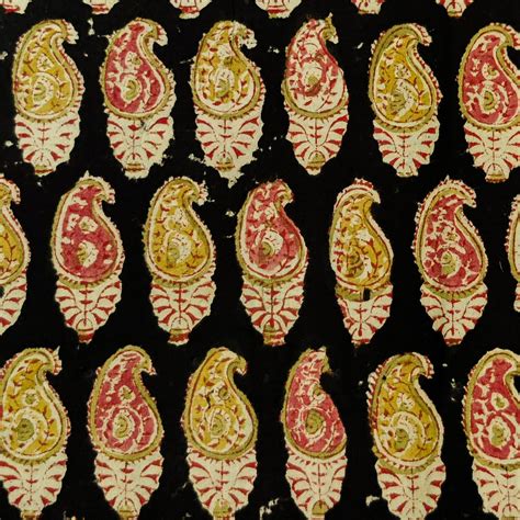 Pure Cotton Kalamkari Dull Black With Intricate Mustard And Rust Kairi ...