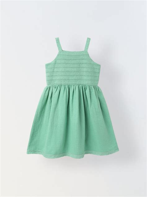 Girls Sea Green Cotton Smocked Bodice Dress – Spunkies