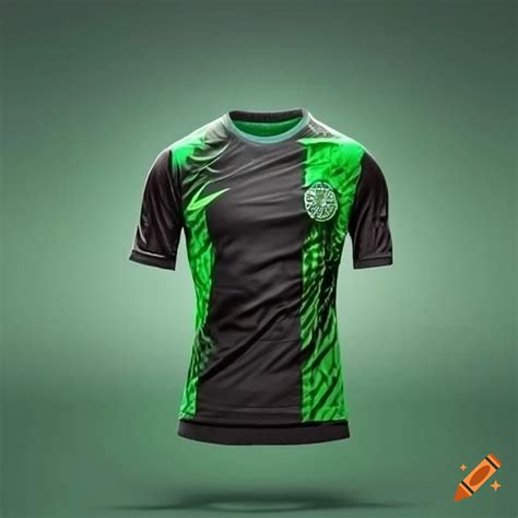 Black and green soccer jersey on Craiyon