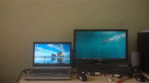 Image result for Laptop Desktop Setup Dual Monitor