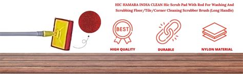 HIC HAMARA INDIA CLEAN Hic Scrub Pad With Rod For Washing And Scrubbing ...