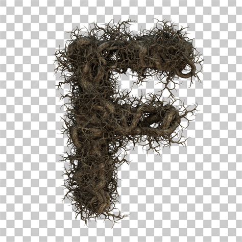 3d rendering tree branch alphabet f | Premium PSD