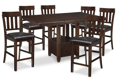 Hallanden Counter Height Extendable Dining Table and 6 Barstools
