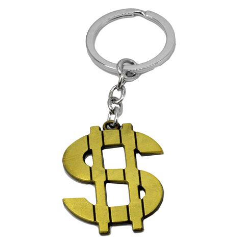 Faynci Fashion Stainless Steel Dollar Sign Keychains Men and Women ...