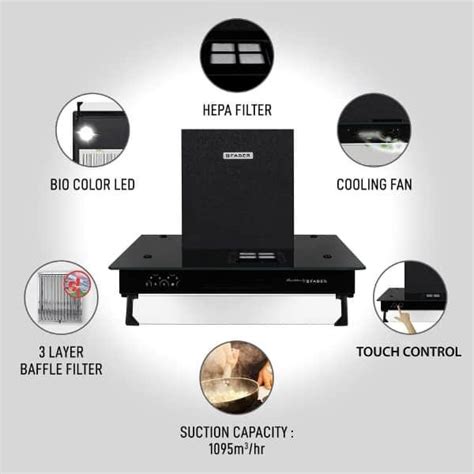 Faber Hood Wall Mounted Chimney Black (3-IN-1 AEROSTATION STAR PRO 3D ...