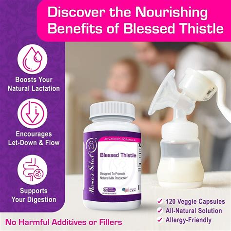 Mama's Select Blessed Thistle Breastfeeding Supplement - 800mg for ...
