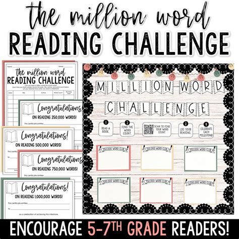 The Million Word Reading Challenge - An EDITABLE Independent Reading Tracker | Reading challenge ...