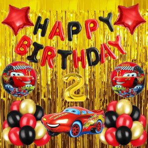 Gleam Lightning McQueen Car Theme 2nd Year Birthday Party Decoration ...