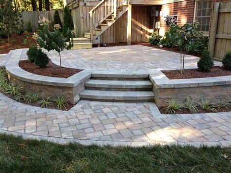 Brick Patio with Steps | Patio Pavers Design