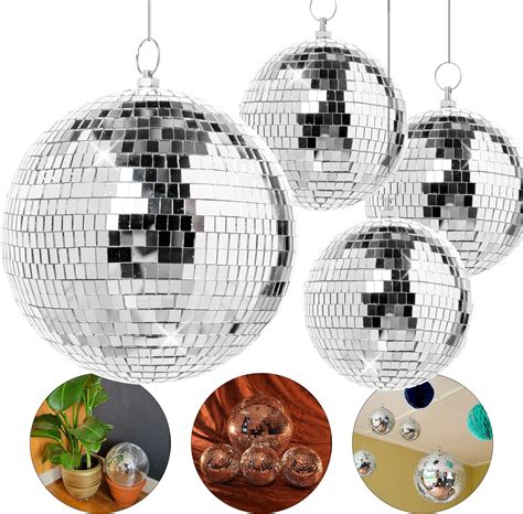Amazon.com: Pack of 4 Large Disco Balls - Disco Ball Set - Hanging ...