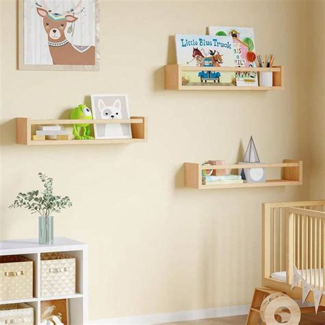 Floating Book Shelf Log Colour Floating Shelf, Farmhouse Wall Book ...