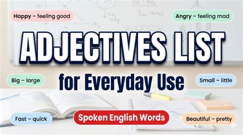 Adjectives List in English for Everyday Use | Spoken English Words