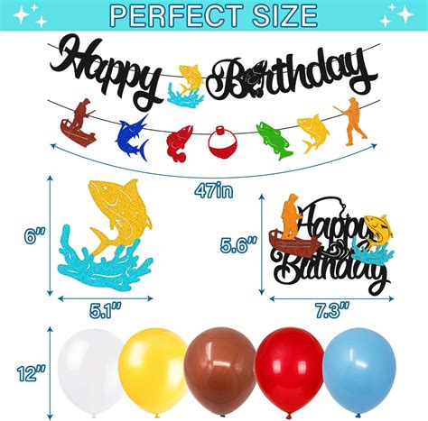 Vikiwiin Fish Happy Birthday Banner with Go Fishing Cake India | Ubuy
