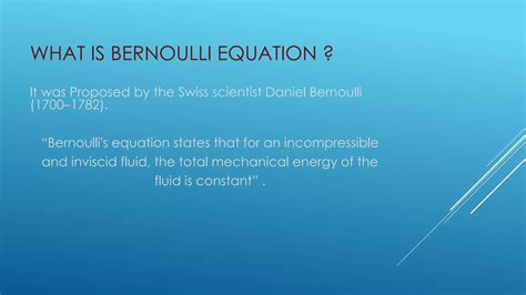 Applications of bernoulli equation. | PPTX
