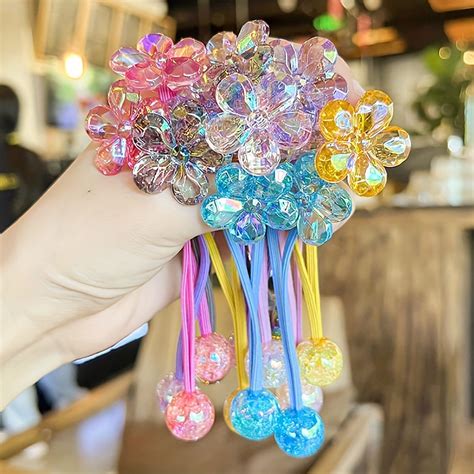 Amazon.com : 12PCS Ball Charm Hair Ties for Little Girls, Colored ...