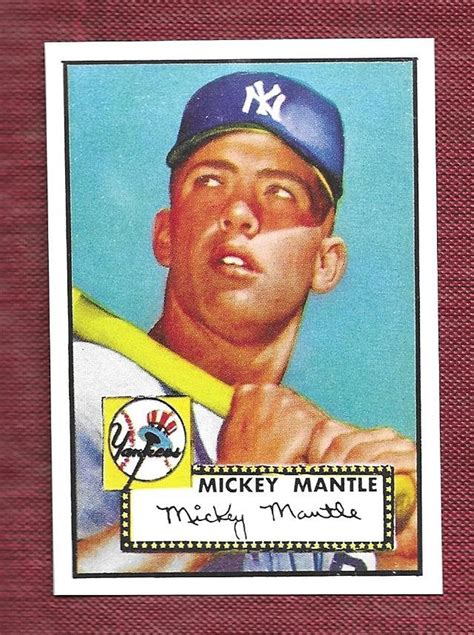 1952 Topps 311 Mickey Mantle Rookie Card REPRINT - Etsy