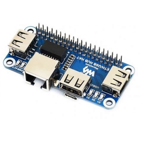 Waveshare 1x RJ45 3x USB Ethernet/ USB Hub HAT for Raspberry Pi Buy ...