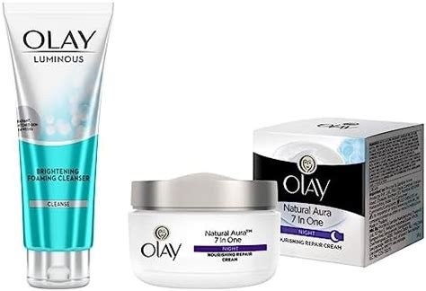 Olay Face Wash: Luminous Brightening Foaming Cleanser, 100 G & Night ...