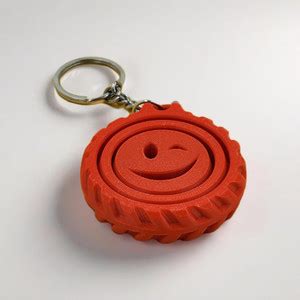 CUBIX3D Happy Spinner Fidget Keychain for Stress Relief & Focus - Happy ...