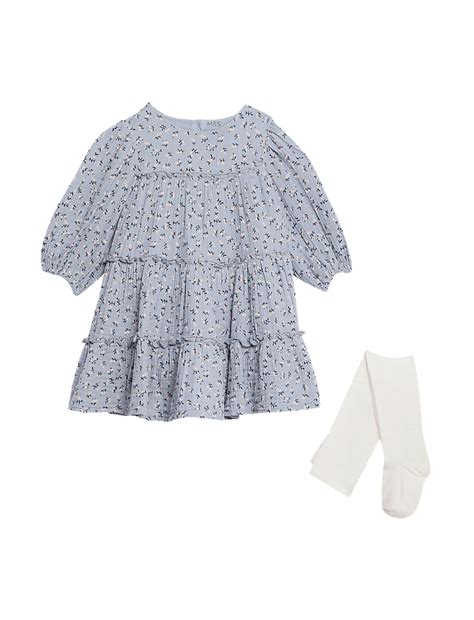 Buy 2pc Pure Cotton Ditsy Floral Dress Set (0-3 Yrs) at Marks & Spencer