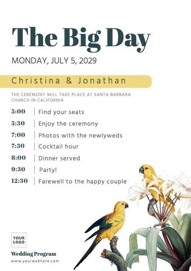 Free Downloadable Wedding Programs 的图像结果