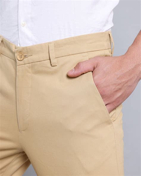 Pleated Khaki Stretch Cotton Chinos – Comfortable Fit – Hamercop