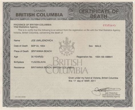 加拿大死亡证明公证|加拿大死亡证明认证|加拿大死亡证明领事认证