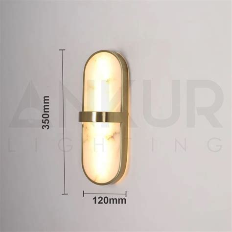 ANKUR ALABASTER PILL NORDIC MARBLE WALL SCONCE WITH METAL FINISH WALL ...