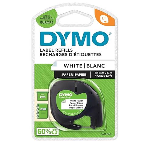 Dymo 10697 1/2" X 13' Pearl White Letratag Refill Paper 2 Count ...