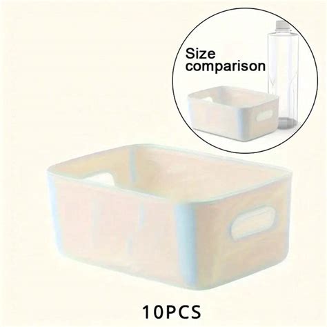10 pièces Boîte de rangement en plastique multifonctionnelle - blanche ...