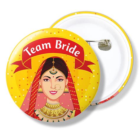 Buy Twinster® Ladkiwale Team Bride Brooch Badges for Wedding Bride ...