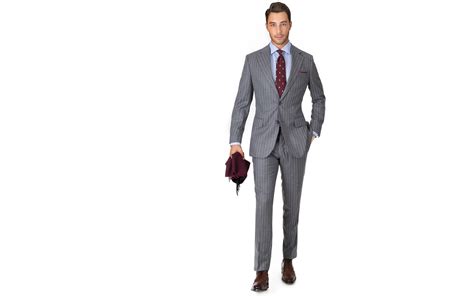 Grey Chalkstripe Wool Flannel Suit - Oliver Wicks