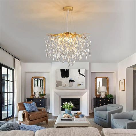 Crystal Chandelier 6 lamps 23.5 in/ 8 lamps 31.2 in Modern Gold ...