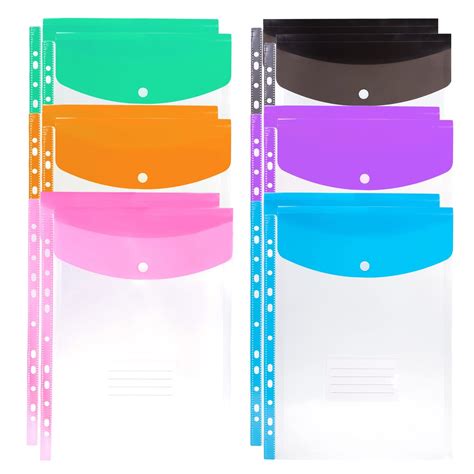 12PCS Expandable A4 Plastic Wallets Folders Document Files Popper ...