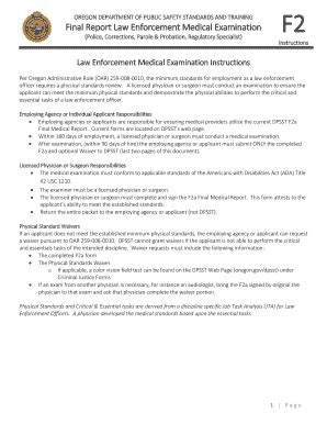 Fillable Online Final Report Law Enforcement Medical Examination Fax ...